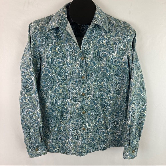 RETRO Vintage Paisley Button-Up Top - Picture 2 of 12